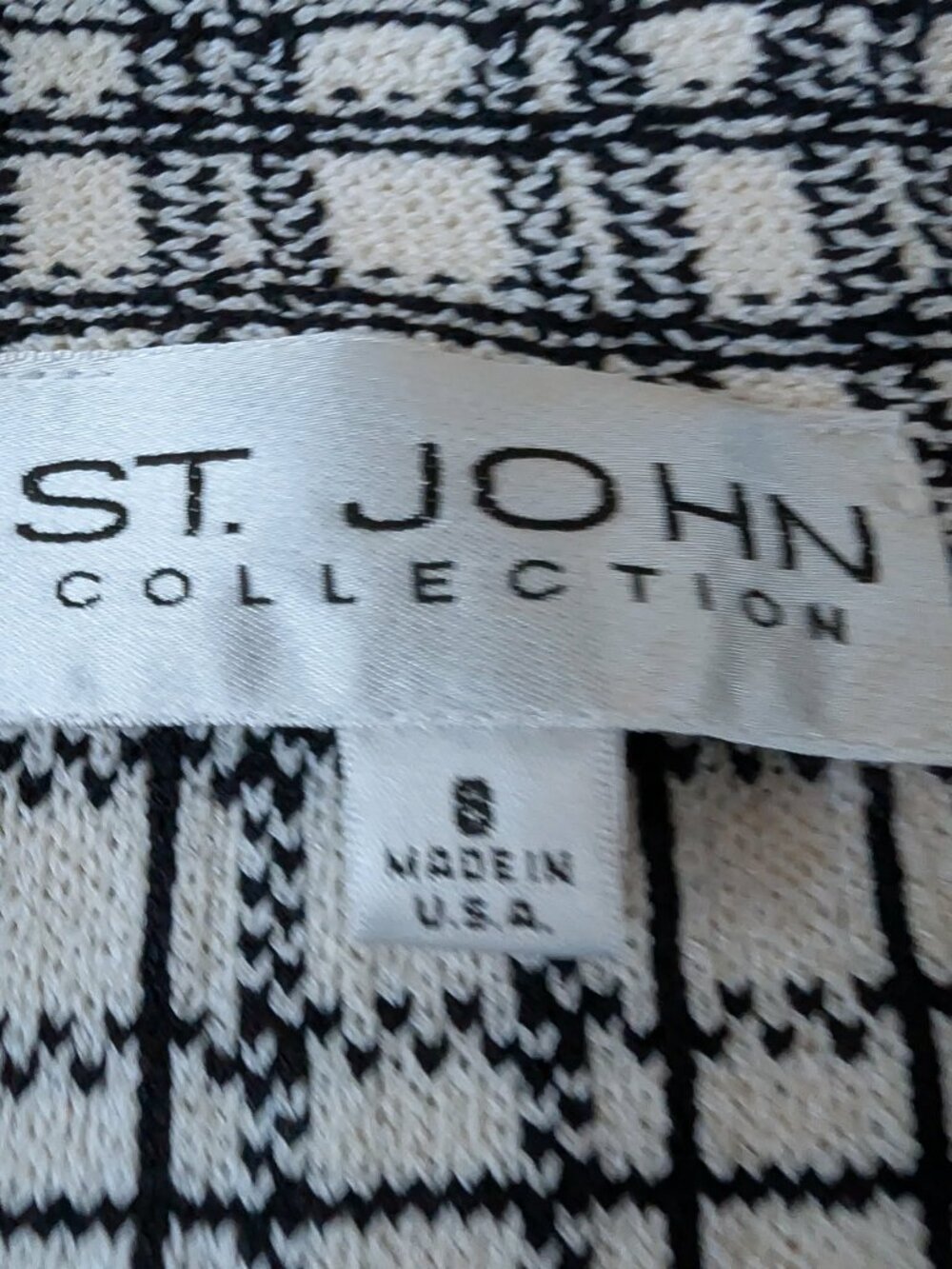 Vintage St. John Collection Plaid Knit Blazer Jacket Size 8 Made USA - Picture 9 of 13